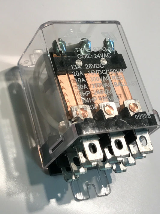 24V AC 3 POLE CHANGE OVER HEAVY DUTY RELAY WITH 20A CONTACTS x1 fd1K16