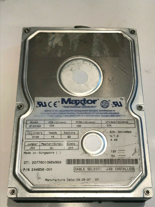 MAXTOR 81630A4 03A 08A 37A 1.6GB IDE HARD DRIVE 244656-001 aa5he2