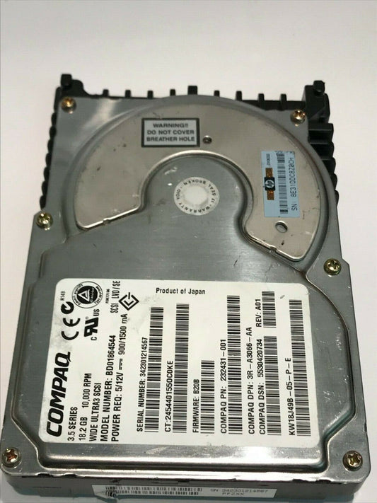 COMPAQ BD01864544 232431-001 B20B 18.2GB SCSI 3 ULTRA HARD DRIVE aa5ic1