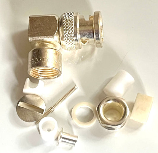 SILVER PLATED RIGHT ANGLE ELBOW BNC PLUG 75 OHM MALE BEST QUALITY ad2n17