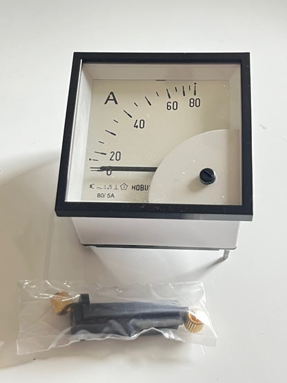 HOBUT D72SD 72mm 5A FSD 80A SCALE MOVING IRON PANEL METER UK MADE FD1D38