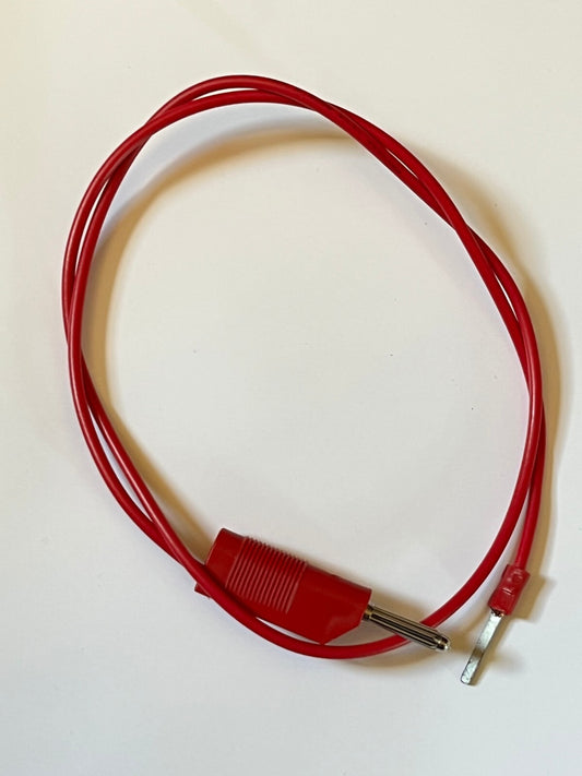 HIRSCHMANN PREMIUM QUALITY RED 4MM STACKABLE PLUG ON 65CM OF WIRE ad1*27