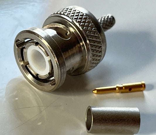 M/A-COM 75 OHM QUALITY BNC PLUG MALE CRIMP TYPE FOR RG179 & SMALL COAX fd6a15