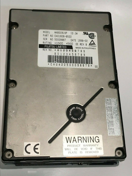 FUJITSU MAB3091SP 9.1GB SCSI 2 68 PIN HARD DRIVE CAO1606-B522 aa5ic8