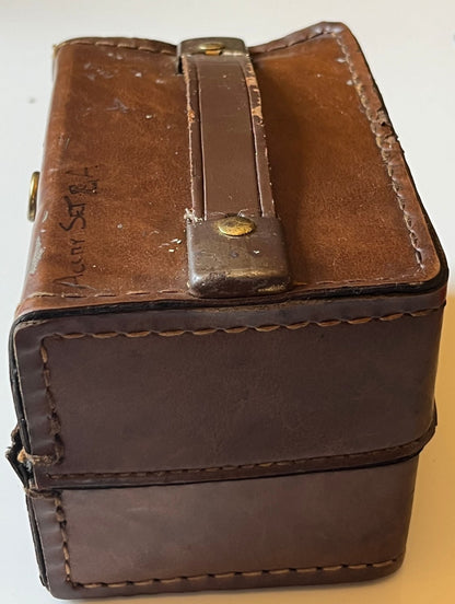 VINTAGE LEATHER CARRY CASE FOR BIRD THRULINE 43 ELEMENTS / SLUGS FD2H3