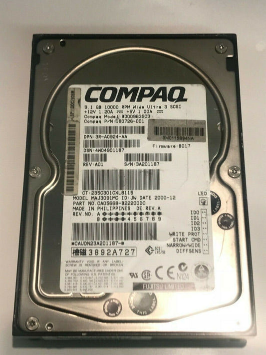 FUJITSU MAJ3091MC 9.1GB SCSI 3 HARD DRIVE CAO5668-B2200DC B017 aa5ia1a