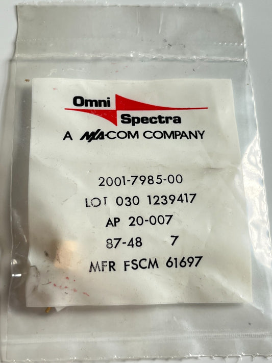 OMNI SPECTRA GOLD PLATED SMA MALE CABLE MOUNT PLUG (x1) 2001-7985-00 FD5B16