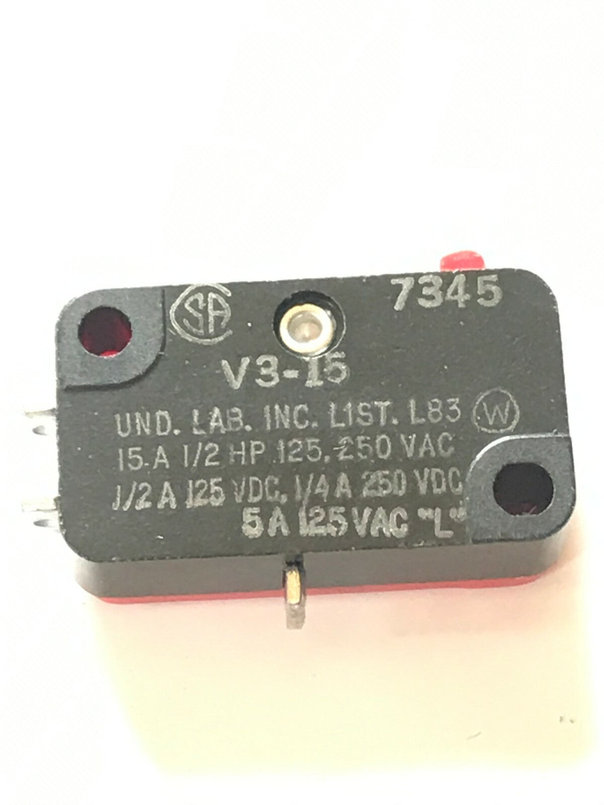 MICRO SWITCH V3-15 3A 250V 3 CONNECTION SPDT HP SPARE PART 3101-0200 fd7m78