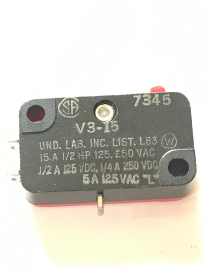MICRO SWITCH V3-15 3A 250V 3 CONNECTION SPDT HP SPARE PART 3101-0200 fd7m78
