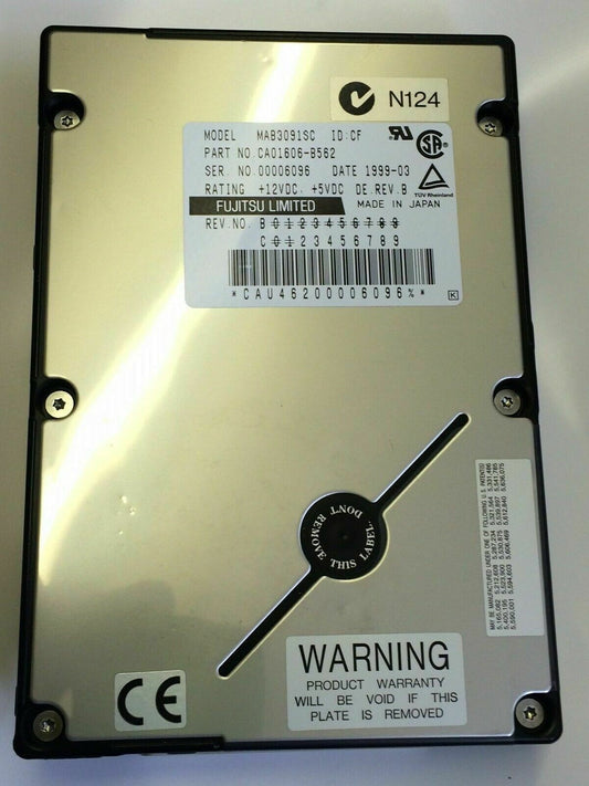 FUJITSU MAB3091SC 9.1GB SCA SCSI HARD DRIVE CAO1606-B562 ad2fd