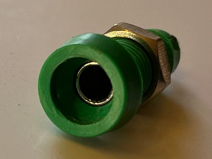 4MM PANEL MOUNT BANANA SOCKET GREEN CLASSIC OLD RS STYLE x1 fba39.23