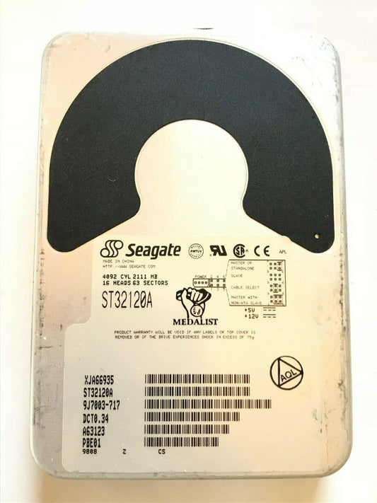 SEAGATE ST32120A 9J7003-717 FIRMWARE DCT0.34 IDE HARD DRIVE 2.1GB aa4ac19