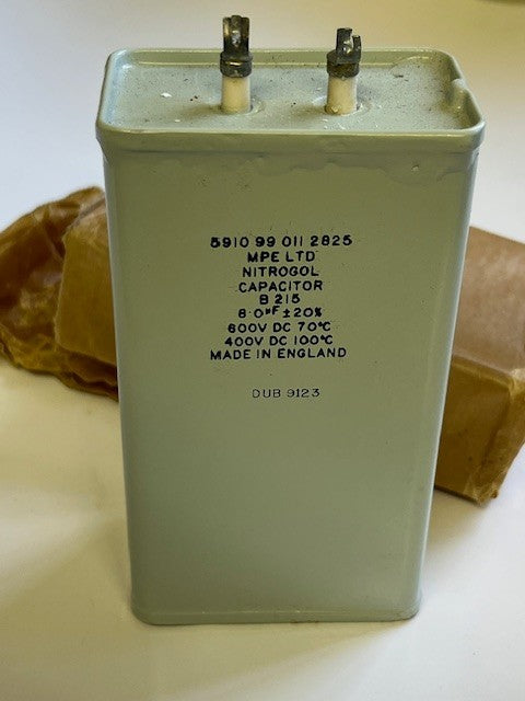 8UF 8mfd 600V PAPER IN OIL DUBILIER NITROGOL VINTAGE CAPACITOR FD6C35