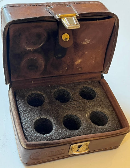 VINTAGE LEATHER CARRY CASE FOR BIRD THRULINE 43 ELEMENTS / SLUGS FD2H3