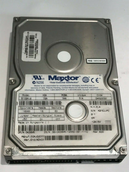 MAXTOR 51024U2 02A 04A 51A DA620CQ0 10.2GB IDE HARD DRIVE aa5fb5C