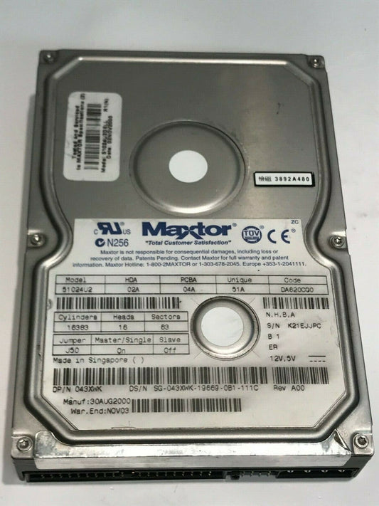 MAXTOR 51024U2 02A 04A 51A DA620CQ0 10.2GB IDE HARD DRIVE aa5fb5C