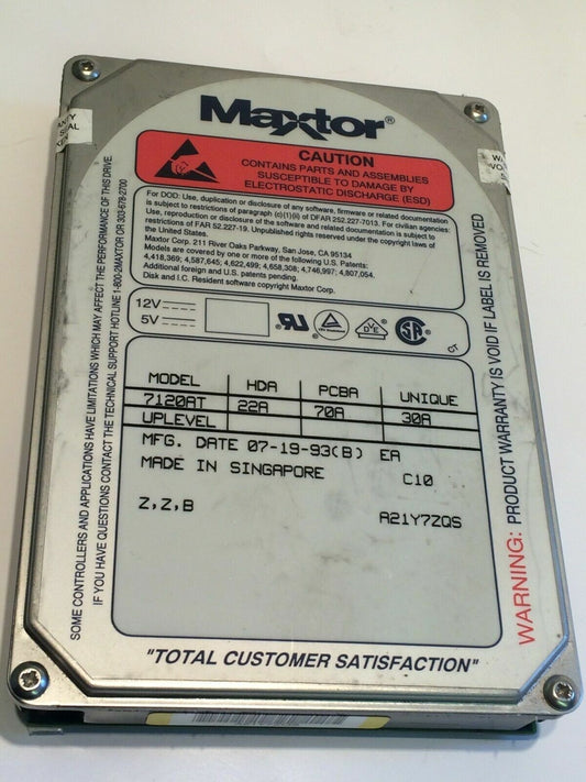 MAXTOR 7120AT 120MB IDE HARD DRIVE aa4ca20
