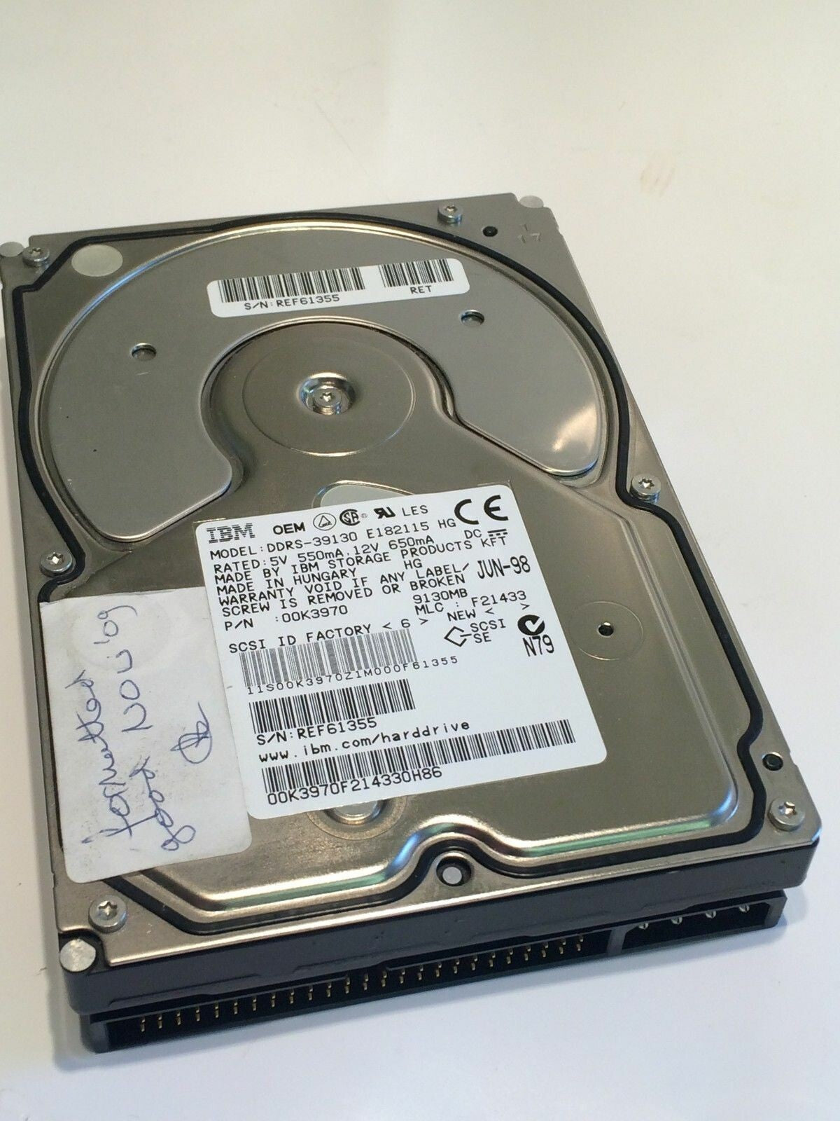 IBM DDRS-39130 00K3970 9.1GB 50-PIN SCSI DRIVE fcb3