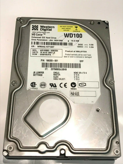 WESTERN DIGITAL CAVIAR 100BB 10GB IDE HARD DRIVE WD100BB-60BDB0 DSBHBVFA aa5fe12