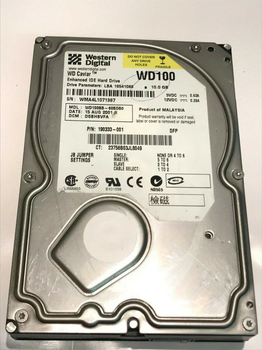 WESTERN DIGITAL CAVIAR 100BB 10GB IDE HARD DRIVE WD100BB-60BDB0 DSBHBVFA aa5fe12