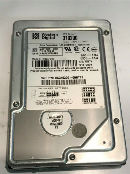 WESTERN DIGITAL CAVIAR 310200 10.2GB IDE HARD DRIVE AC310200-00RTT1 aa5fb4B