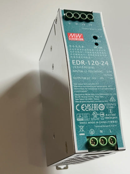 MEAN WELL EDR-120-24 24V 5A DIN RAIL MOUNT PSU RS 122-2208 fd1d30