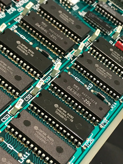 OLD MEMORY PCB WITH 22 X 6264 HITACHI SRAM MEMORY CHIPS HM6264LP-15 ac1X15
