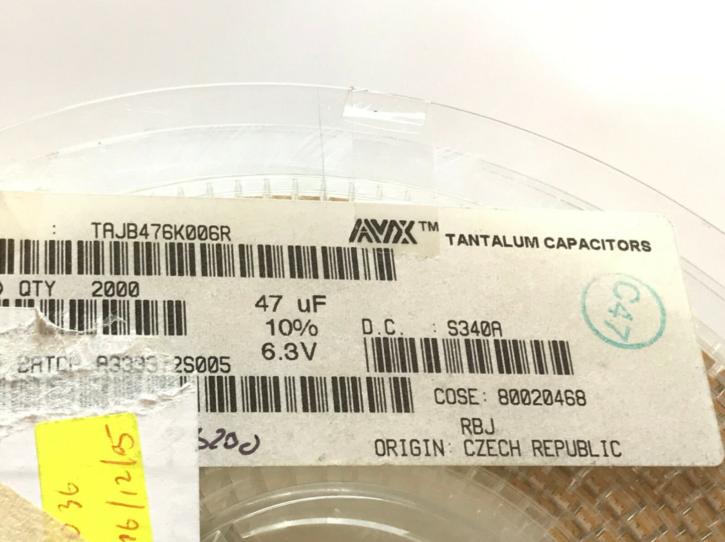 47UF 6.3V AVX SURFACE MOUNT TANTALUM CAPACITORS CASE SIZE B faa~2J