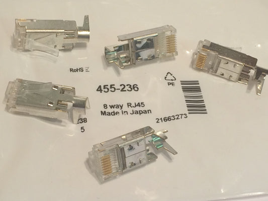 SUPERIOR QUALITY 8P8C 8 WAY RJ45 PLUGS PACK OF 5 fd5c1