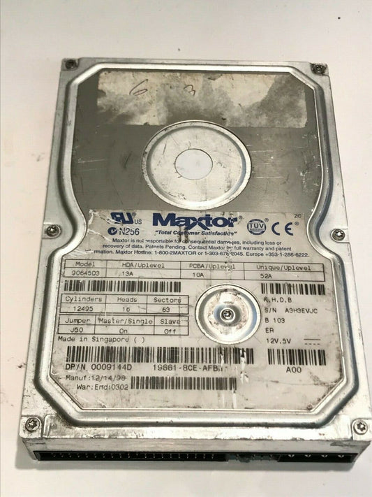 MAXTOR 90645D3 13A 10A 52A 6.4GB IDE HARD DRIVE aa5gc5