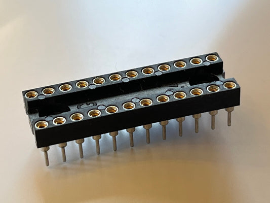 24 WAY 0.3" SKINNY WIDTH GOLD PLATED TURNED PIN DIL IC SOCKET (x1) fba39.19