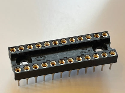 24 WAY 0.3" SKINNY WIDTH GOLD PLATED TURNED PIN DIL IC SOCKET (x1) fba39.19