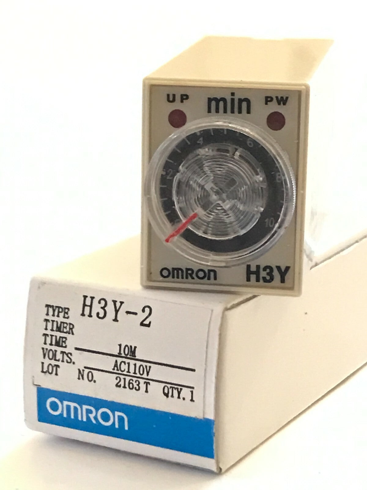 H3Y-2 110V AC MINIATURE PLUG IN TIMER 8 PIN 0.5 - 10 MINUTES DP CONTACTS ac1x5