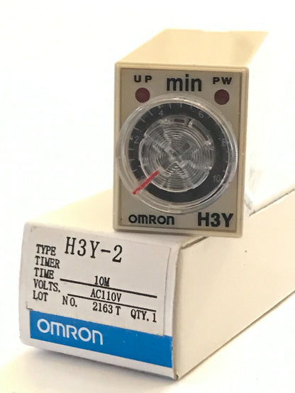 H3Y-2 110V AC MINIATURE PLUG IN TIMER 8 PIN 0.5 - 10 MINUTES DP CONTACTS ac1x5