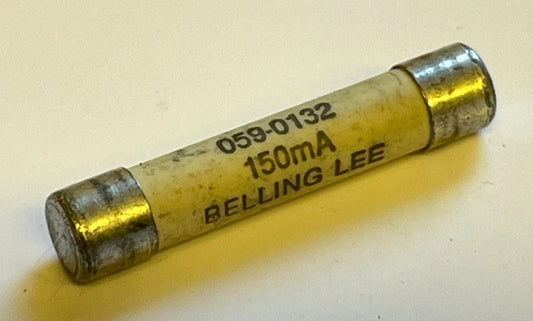059-0132 150mA MILITARY SPEC CERAMIC FUSE 1.25" 32mm BELLING LEE fcb11.40