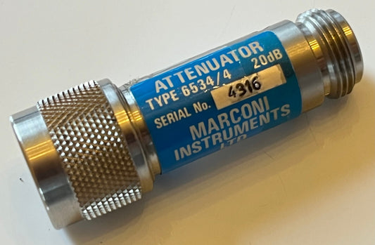 MARCONI WEINSCHEL 20dB 5W 18GHz PRECISION N TYPE ATTENUATOR 6534/4 fba10a16