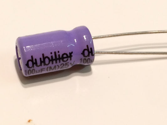 100uF 25V DUBILIER RADIAL ELECTROLYTIC PREMIUM QUALITY CAPACITOR (x3) fbb13b