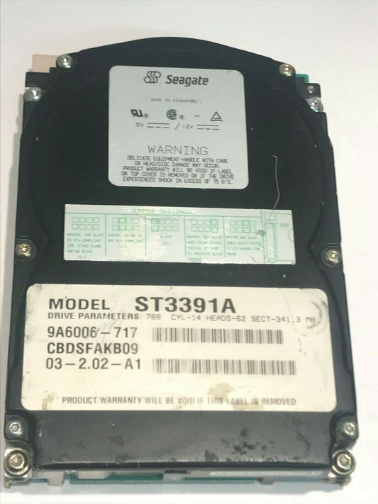 SEAGATE ST3391A 341MB IDE HARD DRIVE 9A6006-717 CBDSFAKB09 aa5ie6