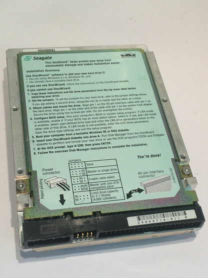 SEAGATE ST34312A 9N5001-030 FIRMWARE 3.09 IDE HARD DRIVE 4.3GB aa4bc5