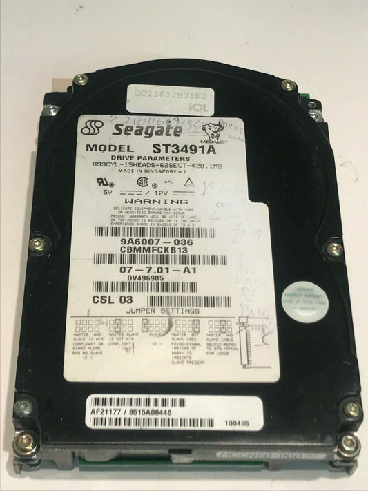 SEAGATE ST3491A 428MB IDE HARD DRIVE 9A6007-036 CBMMFCKB13 aa5hc6