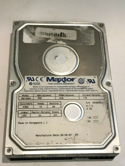 MAXTOR 82100A4 03A 01B 11A 2.1GB IDE HARD DRIVE aa5gc2