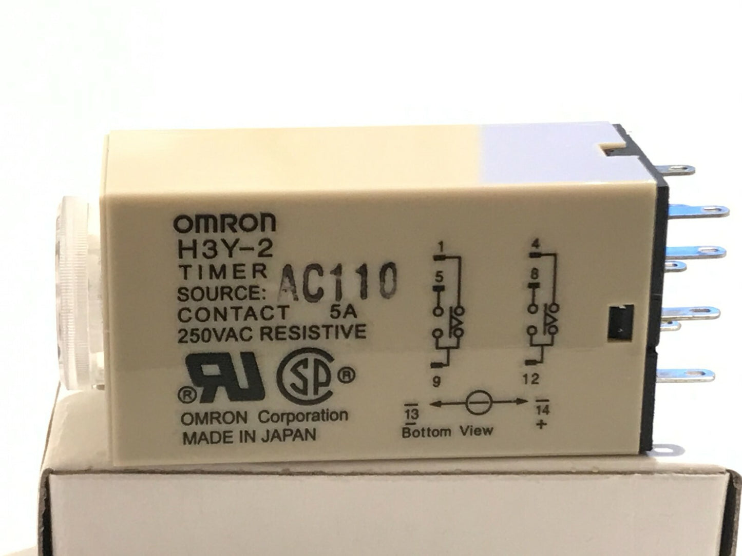 H3Y-2 110V AC MINIATURE PLUG IN TIMER 8 PIN 0.2 - 5 SECONDS DP CONTACTS ad2G9