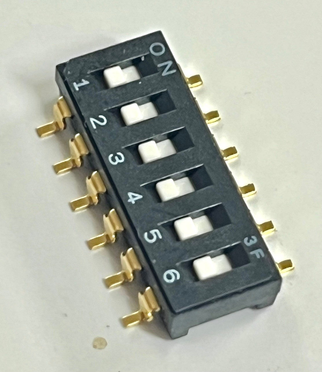 6 WAY SURFACE MOUNT DIP DIL SWITCH VERY LOW PROFILE GOLD PLATED x1 BDA40A