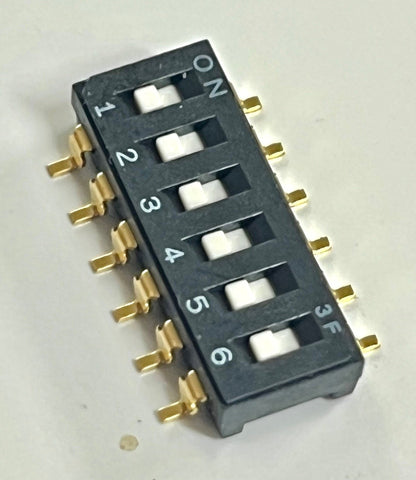 6 WAY SURFACE MOUNT DIP DIL SWITCH VERY LOW PROFILE GOLD PLATED x1 BDA40A