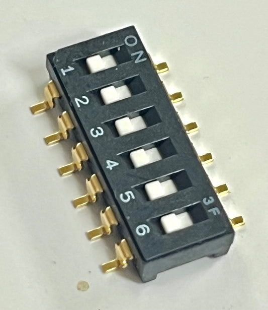 6 WAY SURFACE MOUNT DIP DIL SWITCH VERY LOW PROFILE GOLD PLATED x1 BDA40A