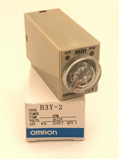 H3Y-2 12V DC MINIATURE PLUG IN TIMER 8 PIN 2 - 60 MINUTES DP CONTACTS ad2G10