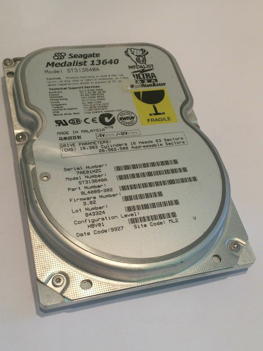 SEAGATE ST313640A 9L4009-302 FIRMWARE 3.02 IDE HARD DRIVE 13.6GB aa4bc10