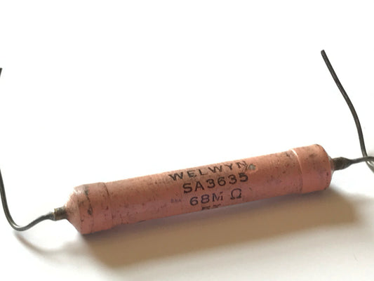 VINTAGE 1950'S WELWYN SA3635 68M OHM 12W 5% WIRE WOUND RESISTOR ad1J44