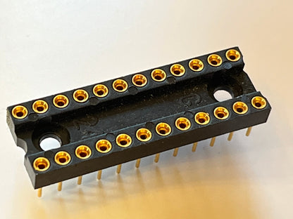 24 WAY 0.3" SKINNY WIDTH PREMIUM GOLD PLATED DIL IC SOCKET (x1) fba39.18