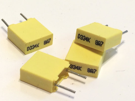 PHILIPS 0.33UF 63V 330nF POLYESTER BOX CAPACITORS (x10) fbb13L